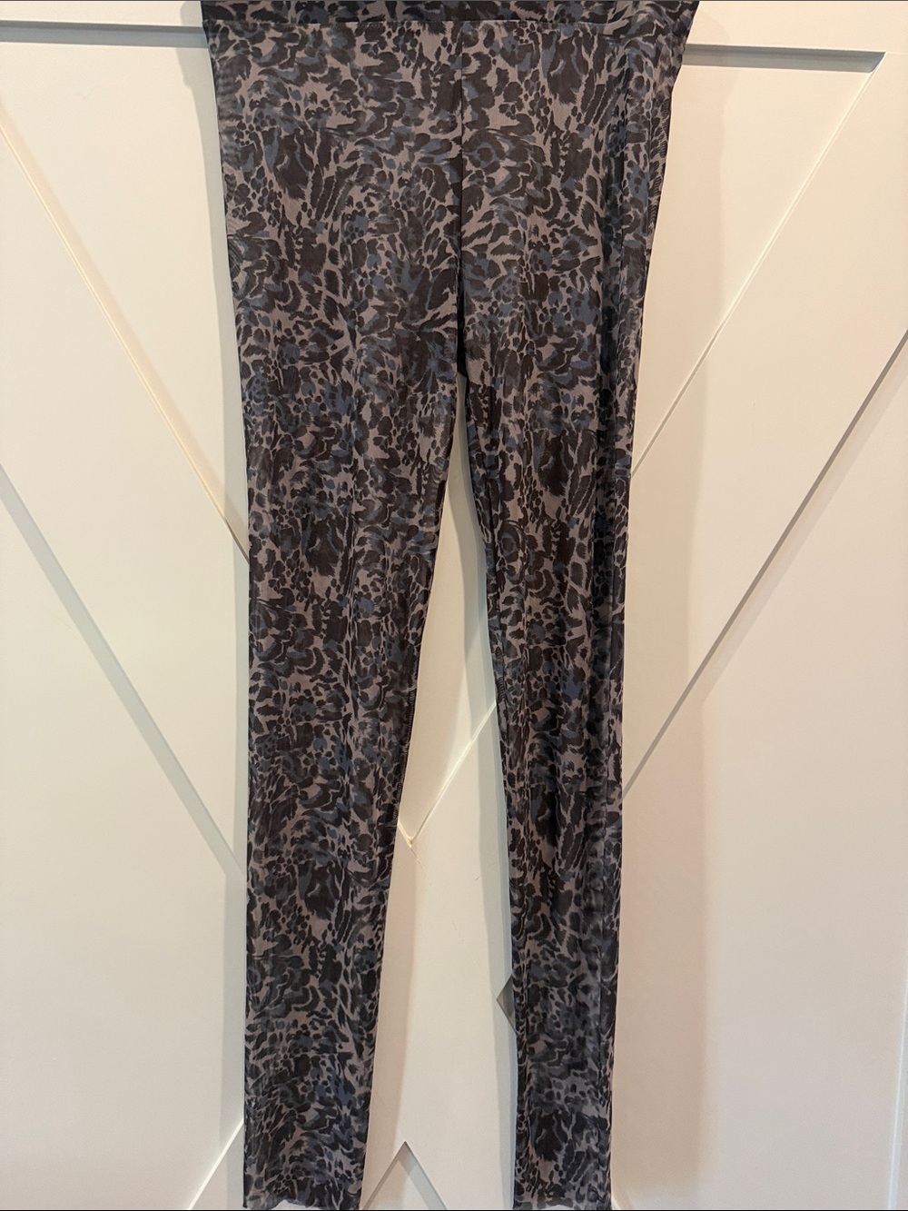 Free People Printed High-Rise Leggings in Charcoal and Black